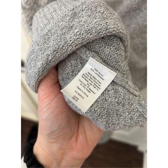 Talbots Gray Lambs Wool Blend Knit Sweater Size Medium - Picture 3 of 8